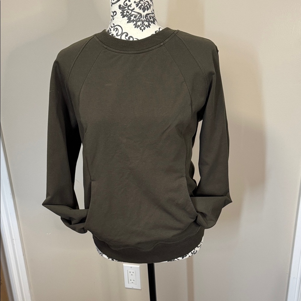 lululemon Olive Green Scuba Crew neck